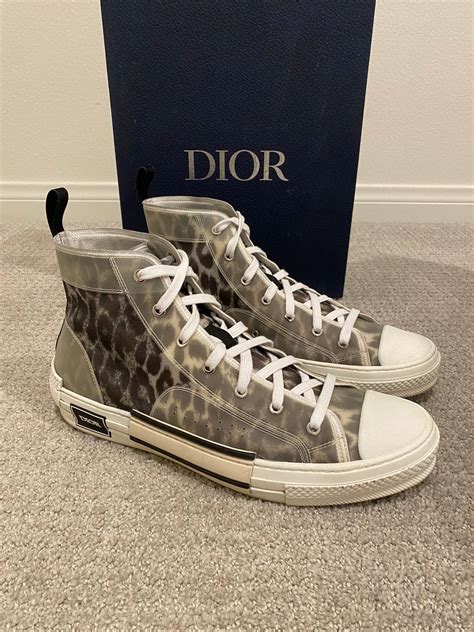 dior b23 high top grey leopard